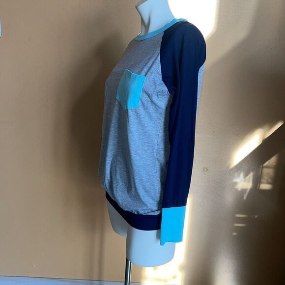 Crewneck Soft Colorblock Elegant Top Long-Sleeve Comfortable Shien Size M - Picture 5 of 10